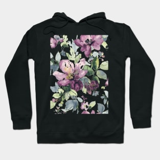 Watercplor Purple Flowers Hoodie